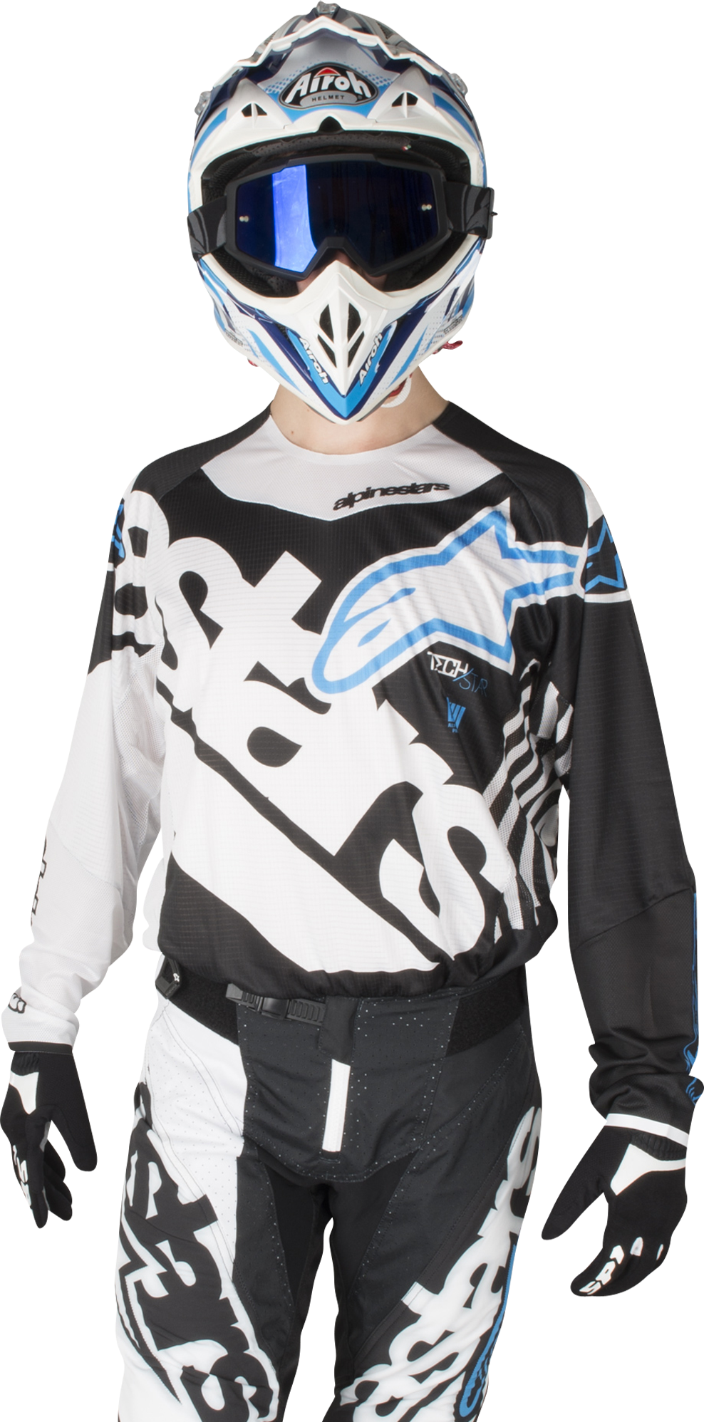 Alpinestars Maglia cross  Techstar Venom Nero-Bianco-Aqua Alpinestars Maglia cross  Techstar Venom Nero-Bianco-Aqua