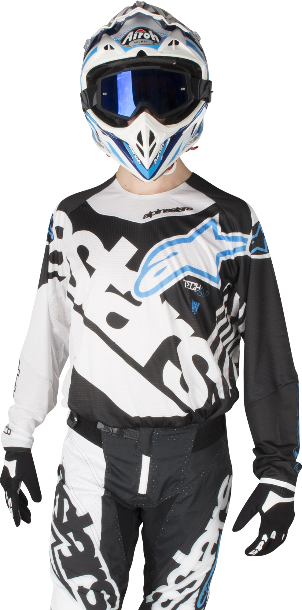 Alpinestars Maglia cross  Techstar Venom Nero-Bianco-Aqua