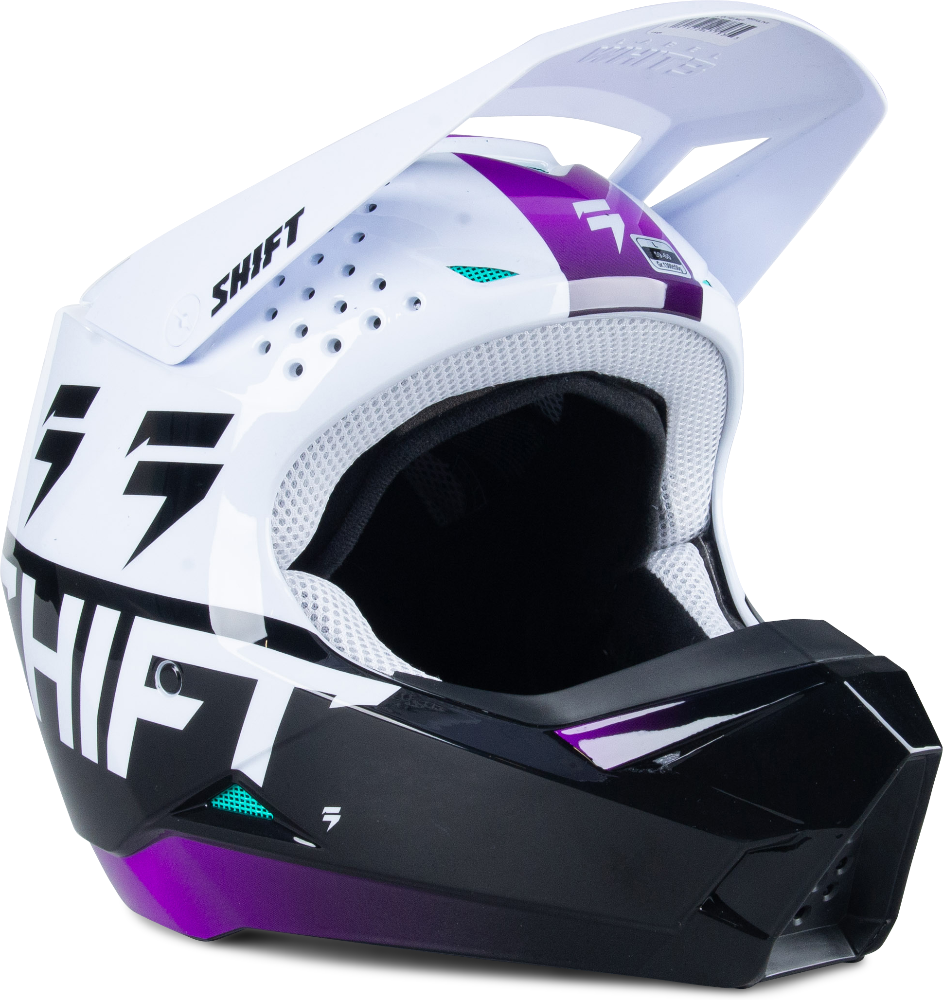 Shift Casco Cross  White Label UV Bianco-Viola Shift Casco Cross  White Label UV Bianco-Viola
