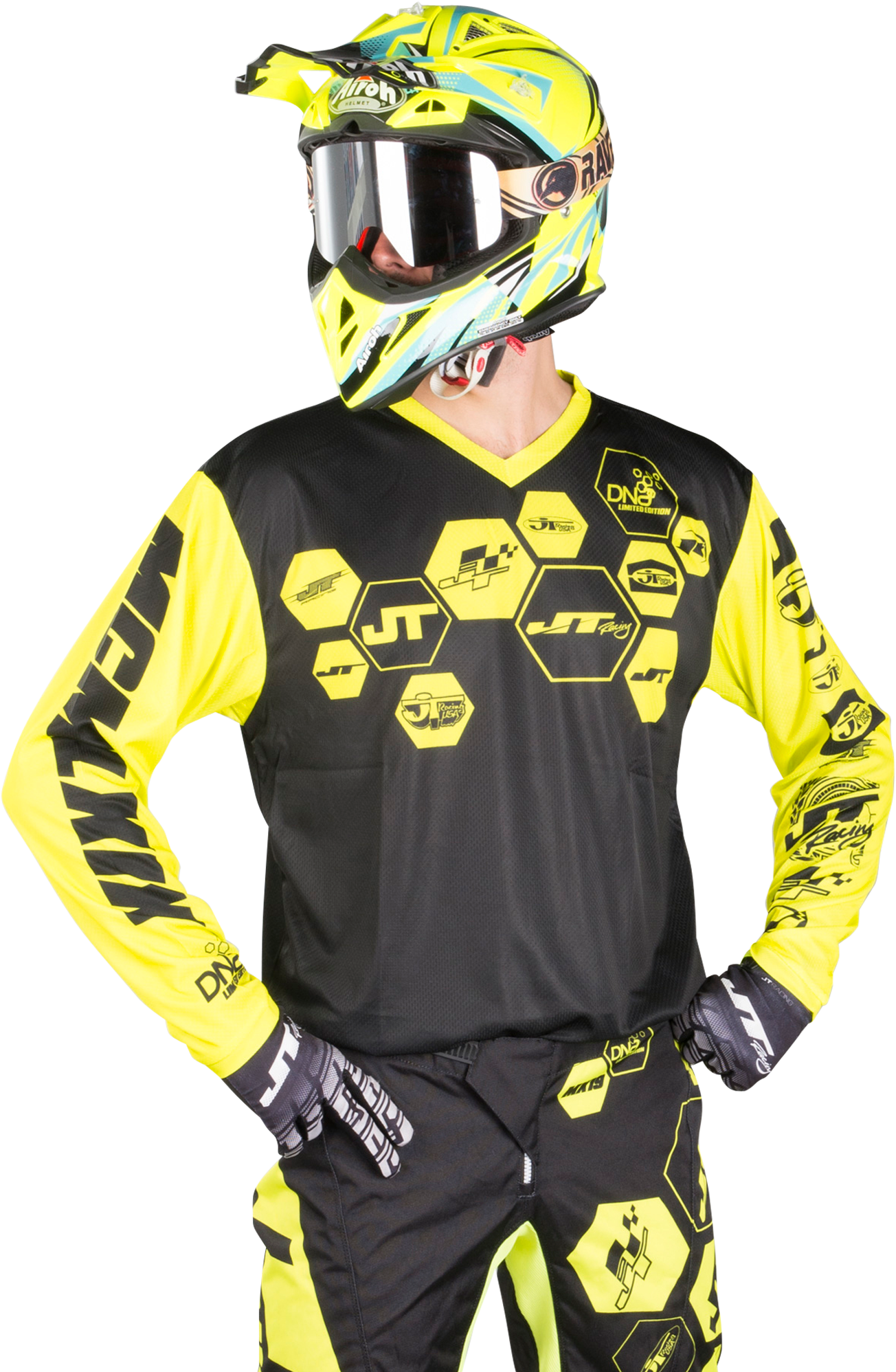 JT Racing Maglia Cross  Flo Tec-DNA Nero-Giallo