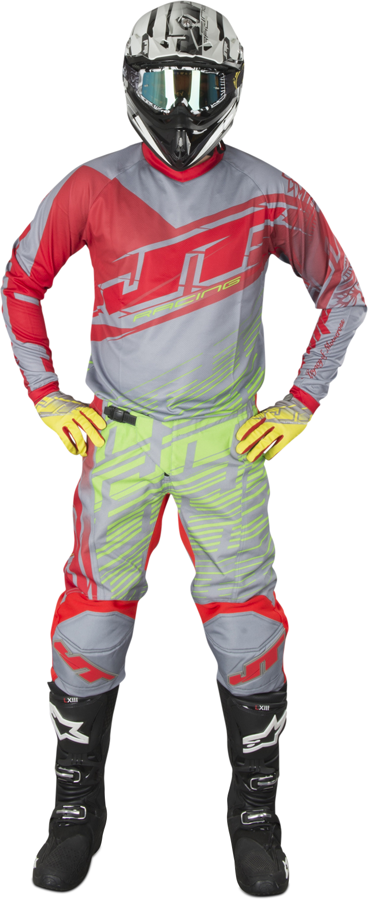 JT Racing Maglia cross  Prime Rosso-Giallo-Grigio JT Racing Maglia cross  Prime Rosso-Giallo-Grigio