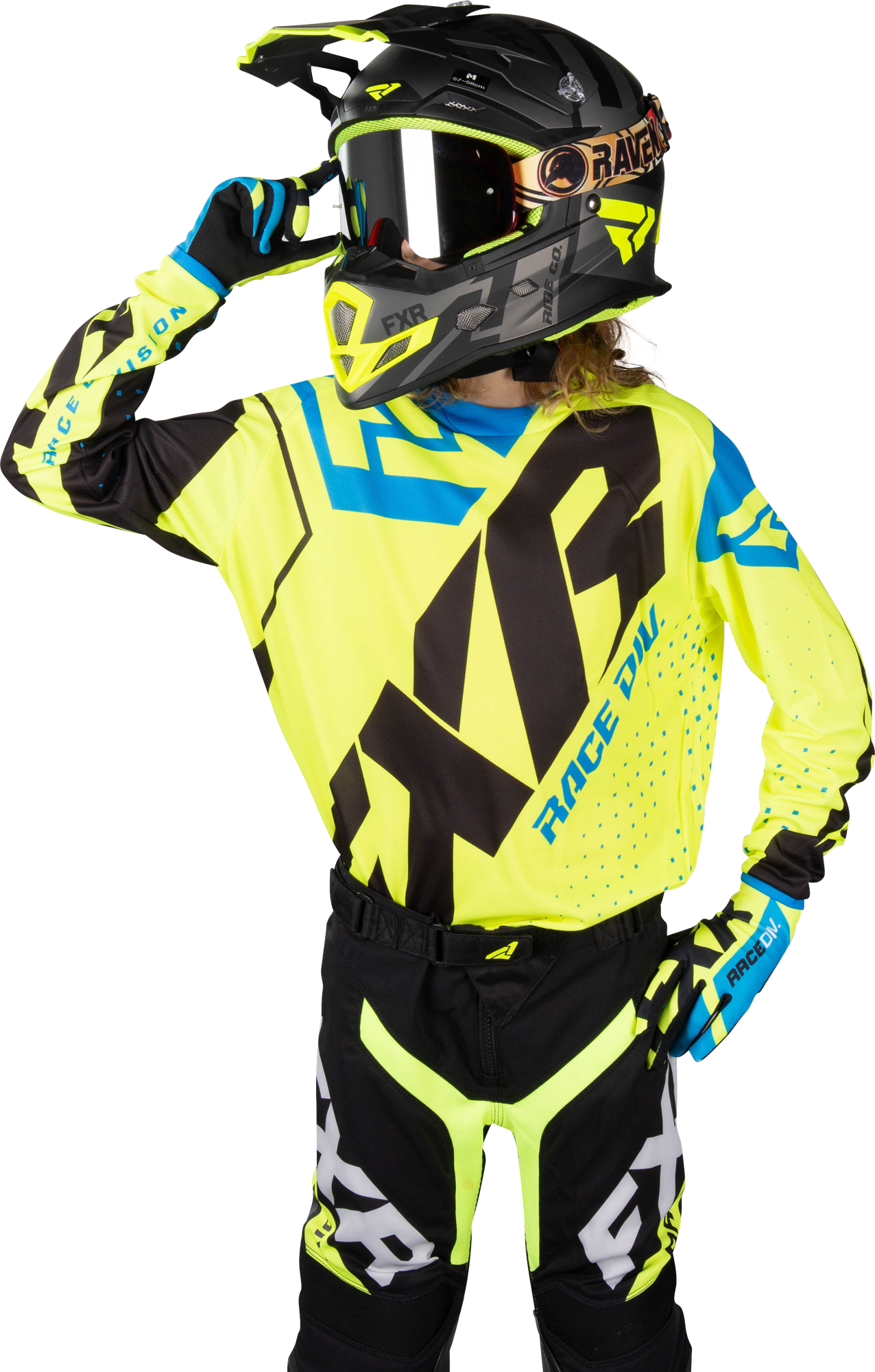 FXR Maglia Cross Bambino  Clutch Prime Fluo-Blu-Nero