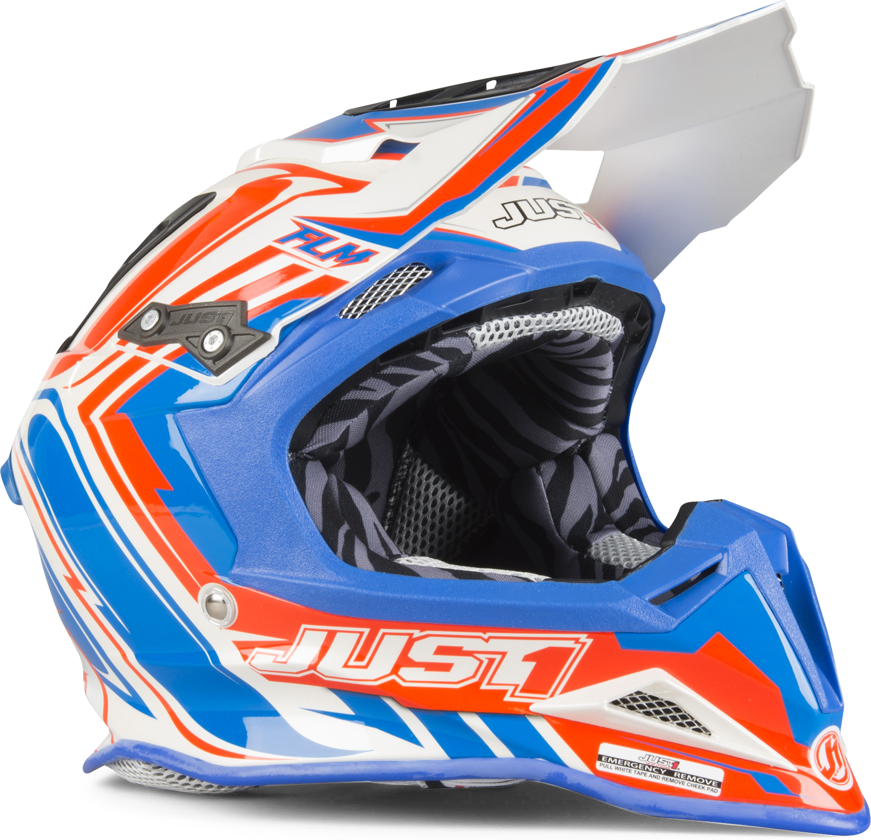 Just1 Casco Cross  J12 Flame Rosso-Blu