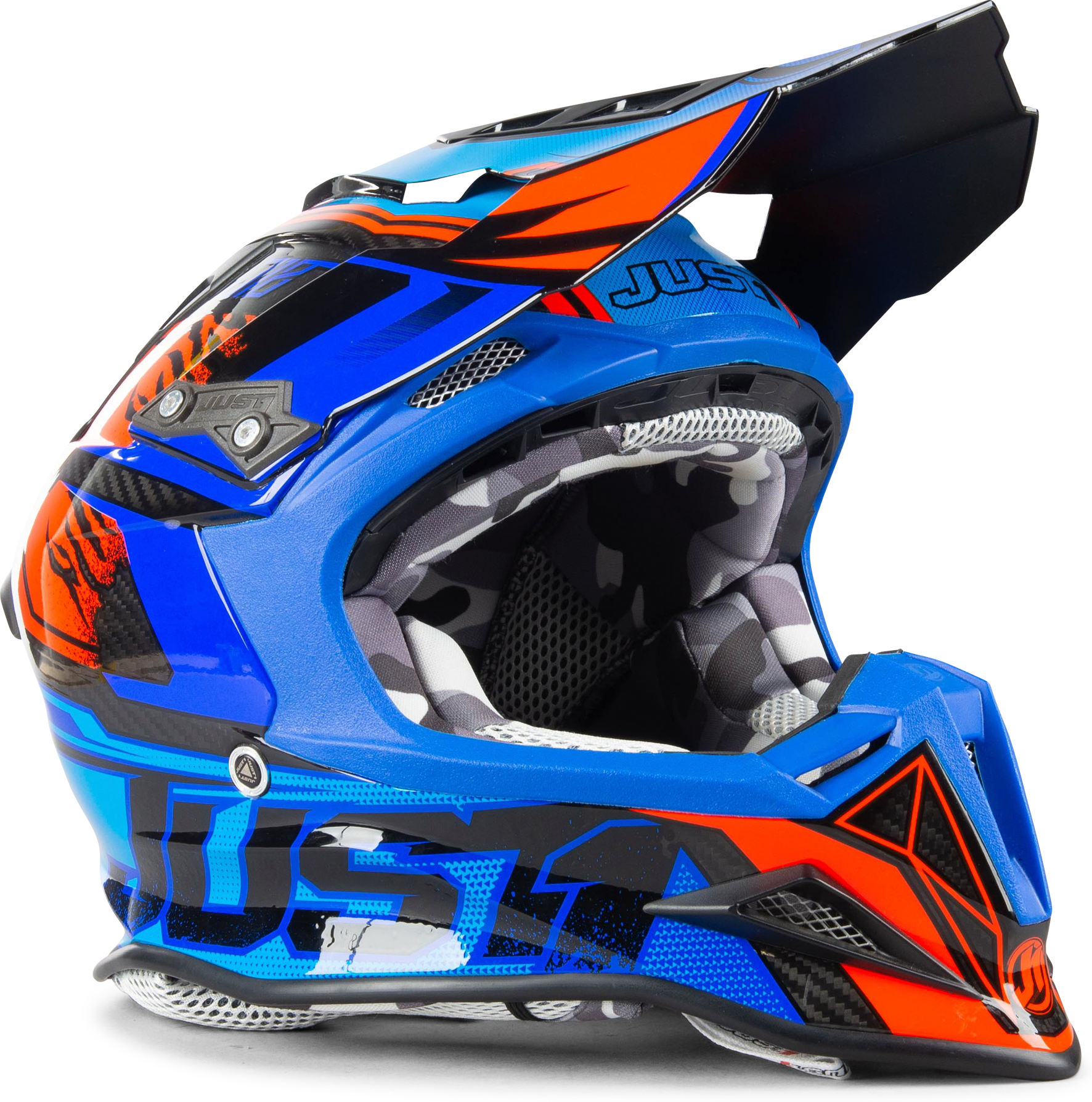 Just1 Casco Cross  J12 Dominator Blu-Rosso