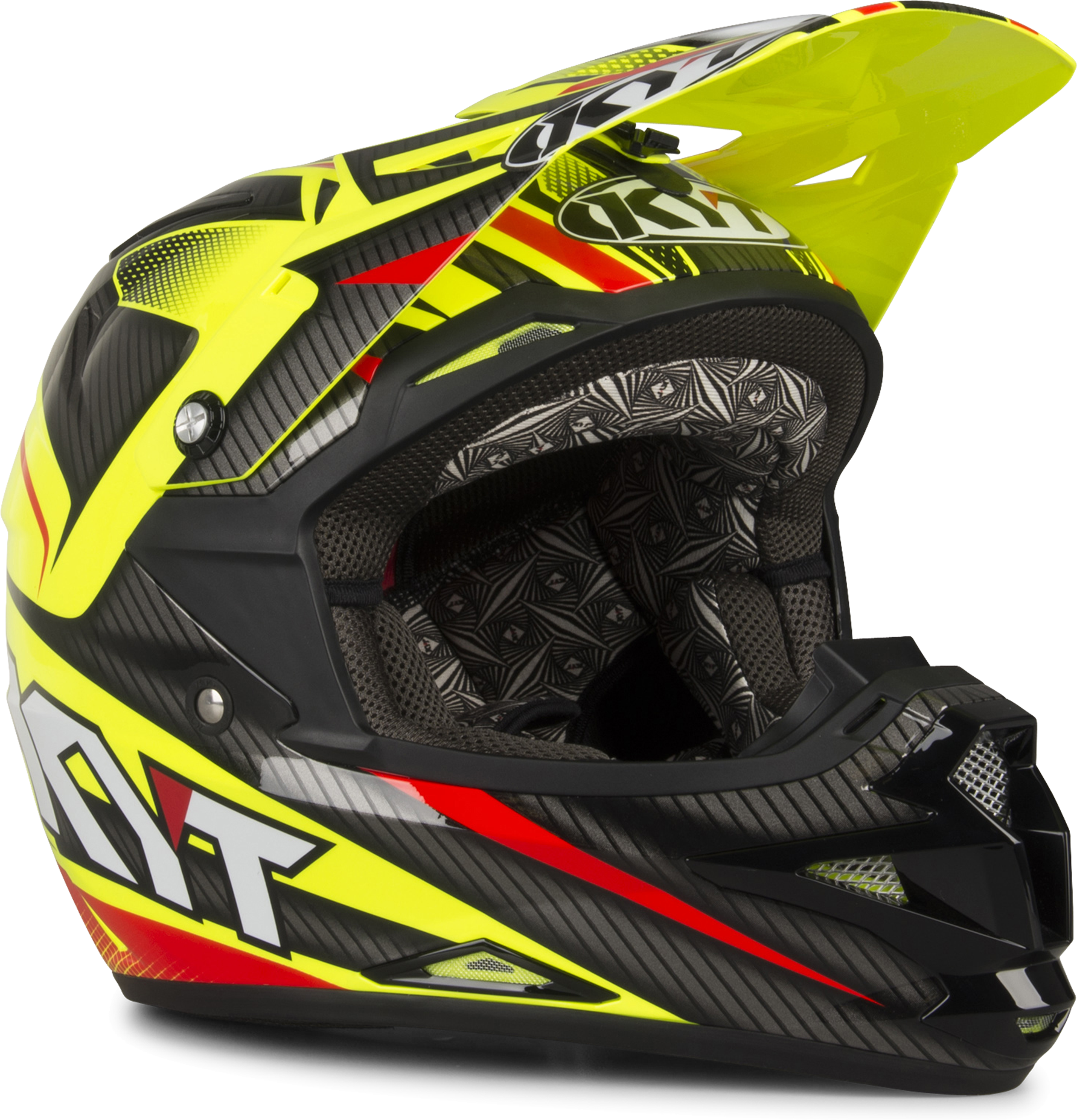 KYT Casco cross  Cross Over Power Nero-Giallo fluo