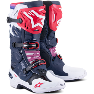 Alpinestars Stivali Cross  Tech 10 Supervented Blu Scuro-Bianco-Arancio