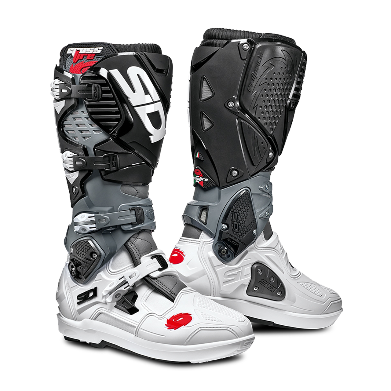 Sidi Stivali Cross  Crossfire 3 SRS Bianco-Grigio-Nero Sidi Stivali Cross  Crossfire 3 SRS Bianco-Grigio-Nero