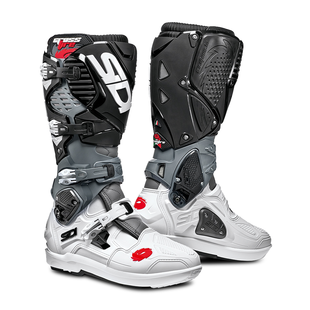 Sidi Stivali Cross  Crossfire 3 SRS Bianco-Grigio-Nero