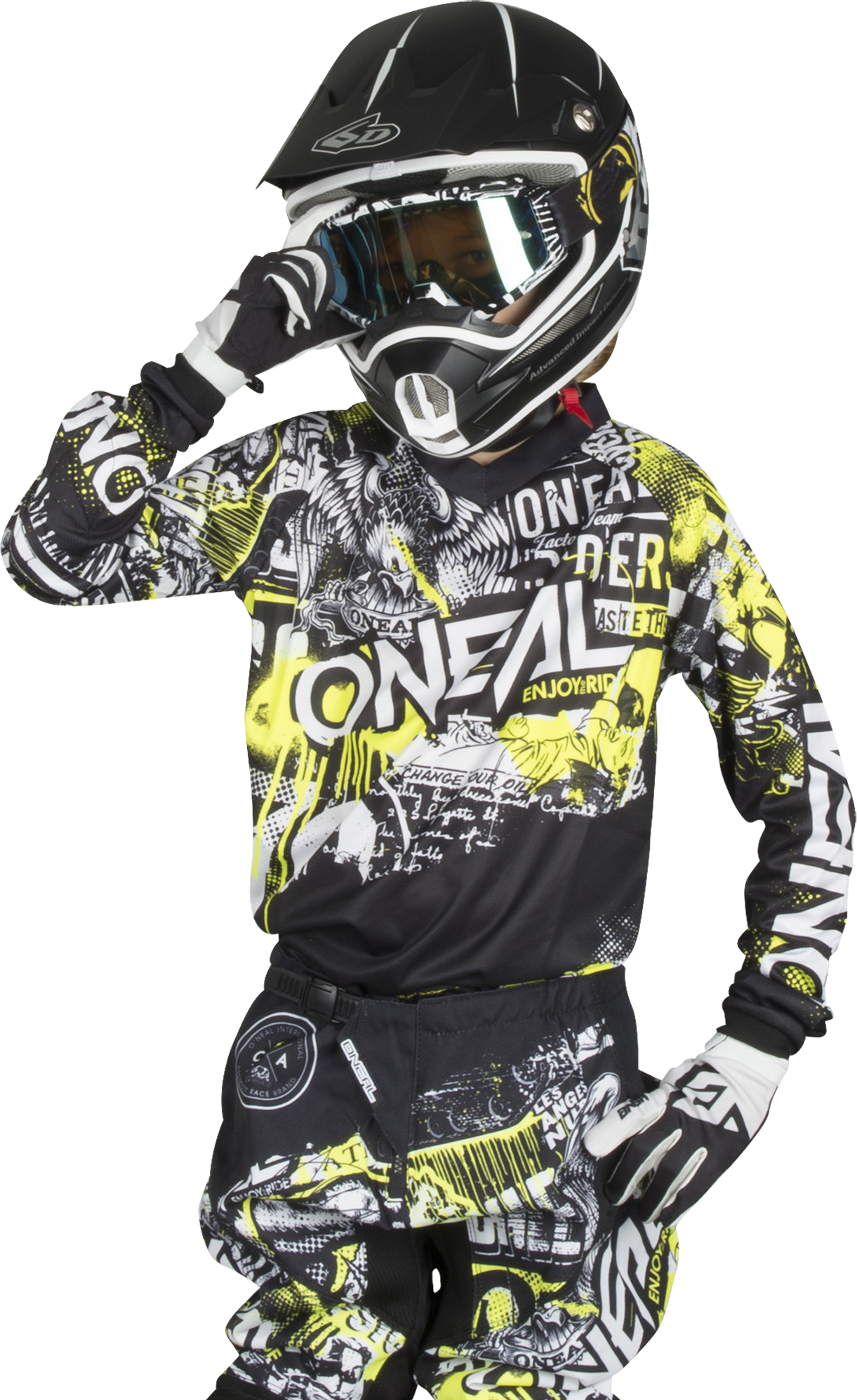 O'Neal Maglia Cross Bambino  Element Attack Nero-HiVis