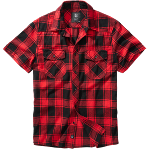 Brandit Camicia  Check Halfsleeve Rosso-Nero