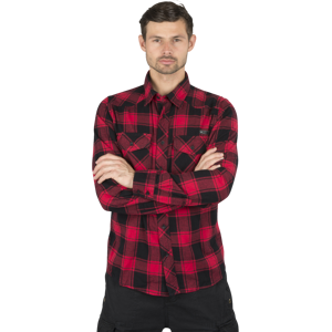 Brandit Camicia  Checkshirt Rosso-Nero