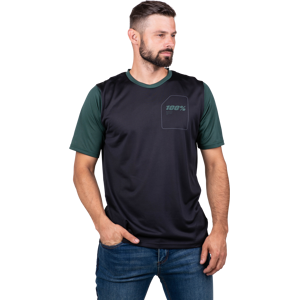 100% Maglia MTB  Ridecamp Nero-Verde Foresta