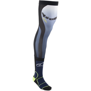 Alpinestars Calze Cross  Knee Brace Night Navy-Giallo Fluo