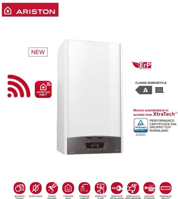 Caldaia Ariston A Condensazione Clas One System 35 Kw Metano O Gpl Completa Di Kit Fumi Wi-Fi Optional - New Erp Solo Riscaldamento