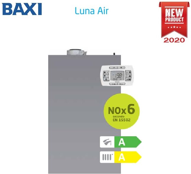 Caldaia Baxi Luna Air 28 Kw Nox 6 A Condensazione Per Incasso Metano O Gpl Completa Di Kit Scarico Fumi – New