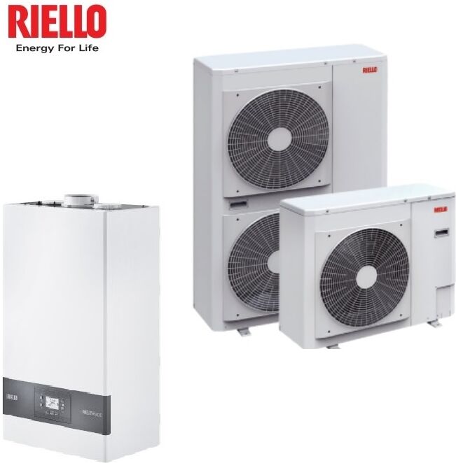 Riello Residence 25 Kis Completa Di Kit Scarico Fumi Caldaia A Condensazione Con Pompa Di Calore Integrata Nxh Unit M 008 – Sistema Ibrido