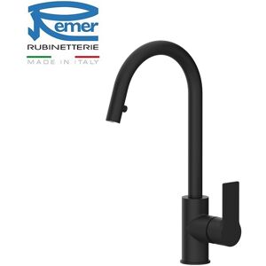 Remer Miscelatore Monocomando Energy Ey84no Per Lavello Con Canna Alta Girevole - Nero Opaco