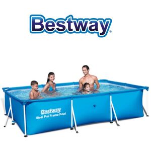 Bestway piscina Fuori Terra Con Telaio Portante Piscina Esterna Da Giardino In Pvc Triplice Strato Rettangolare 300x201x66h Cm 3x2 - 56404 Steel Pro