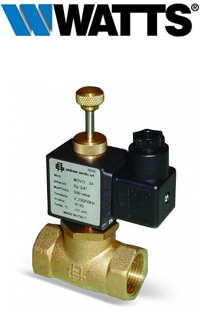 Watts Industries Watts Elettrovalvola Per Gas Normalmente Aperta A Riarmo Manuale 3/4" 230v Msvo34