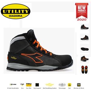 Scarpe Antinfortunistica Diadora Utility Glove Tech Mid Pro S3 Sra Hro Esd - Colore Asfalto/arancione Fluo Cod. 701.173527