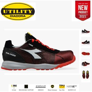 Scarpe Antinfortunistica Diadora Utility Glove Mds Matryx Low S1p Hro Src - Colore Poppy Red/grey Cod. 701.176198 - New