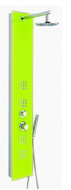 Colonna Doccia Multifunzione Metaform Mod. Crystal In Vetro Temperato E Pvc - Lime