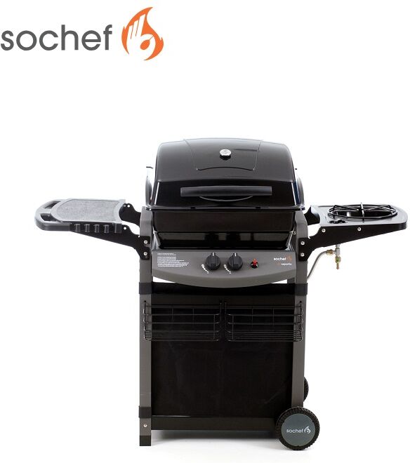 Sochef Barbecue A Gas Sochef Piu' Saporillo Cottura A Pietra Lavica Cod. G20513 Con Due Bruciatori