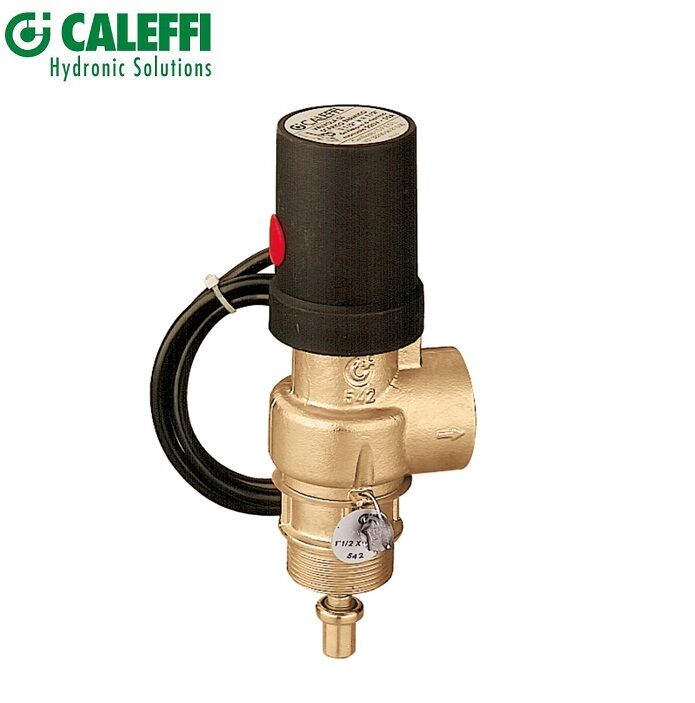 Caleffi Valvola Scarico Termico Riarmo Manuale G 1 1/2" A (Iso 228-1) M Ingresso G 1 1/2" (Iso 228-1) F Uscita 99°c Codice 542880