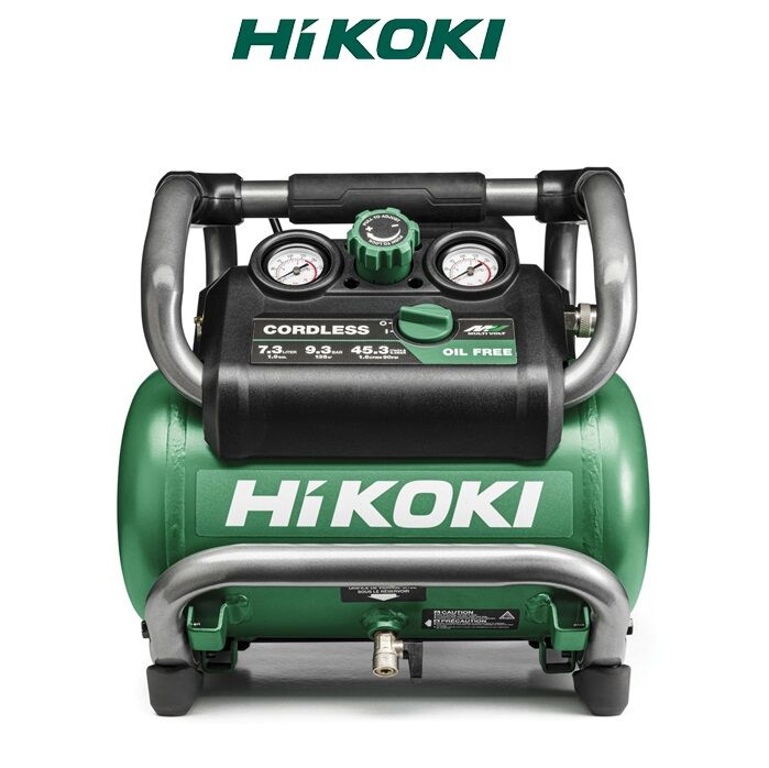 Hikoki Compressore Cordless Brushless Ec36da - 36 V - 7,3 L - Corpo Macchina Ec36da + Kit 2 Batterie E Caricabatteria Bsl 36a18x