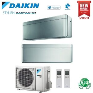 Climatizzatore Condizionatore Daikin Bluevolution Dual Split Inverter Stylish Silver R-32 Wi-Fi 7000+9000 Con 2mxm40m - New Total Silver Ftxa-Bs