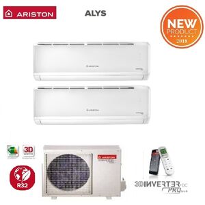 Climatizzatore Condizionatore Ariston Dual Split Inverter Alys R-32 12000+12000 Btu Con Dual 50 Xd0-O 12+12 Wi-Fi Optional