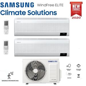 Climatizzatore Condizionatore Samsung Inverter Dual Split Windfree Elite 12000+12000 Btu Con Aj050txj R-32 Classe A+++ Wifi - New 12+12