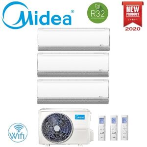 Climatizzatore Condizionatore Trial Split Inverter Midea Breezeless R-32 12000+12000+12000 Btu A++ Con M3o-27fn8-Q Wi-Fi Incluso New12+12+12