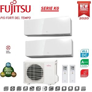 Climatizzatore Condizionatore Fujitsu Dual Split Parete Inverter Serie Kg 7000+9000 Btu Con Aoyg18kbta2 7+9