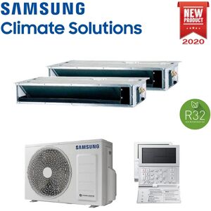 Climatizzatore Condizionatore Samsung Inverter Canalizzabile Gamma Fjm Dual Split 12000+12000 Btu Con Aj050txj2kg/eu R32 Con Comando A Filo Premium-New