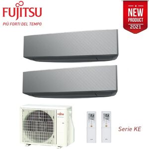 Climatizzatore Condizionatore Fujitsu Dual Split Parete Inverter Serie Ke Silver 9000+12000 Btu Con Aoyg18kbta2 9+12