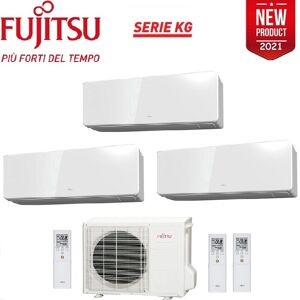 Climatizzatore Condizionatore Fujitsu Trial Split Parete Inverter Serie Kg 7000+7000+7000 Btu Con Aoyg24kbta3 7+7+7