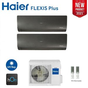 HAIER Climatizzatore Condizionatore Haier Dual Split Inverter Flexis Plus Black R-32 7000+12000 Con 2u40s2sm1fa Wi-Fi Hon - New - 7+12