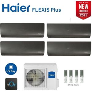 Climatizzatore Condizionatore Haier Quadri Split Inverter Flexis Plus Black R-32 7000+7000+7000+24000 Con 4u75s2sr3fa Wi-Fi Hon - New-7+7+7+24