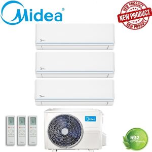 Climatizzatore Condizionatore Midea Trial Split Inverter Evolution R-32 9000+9000+18000 Btu Con M3of-27hfn8-Q Wi-Fi Incluso- New - 9+9+18