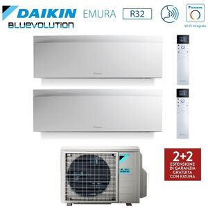 Climatizzatore Condizionatore Daikin Dual Split Inverter Serie 3 Ftxj R-32 Emura Iii Bianco Bluevolution 12000+18000 Con 2mxm68n Wi-Fi Incluso - New -12+18