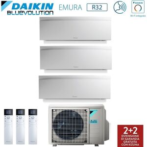 Climatizzatore Condizionatore Daikin Trial Split Inverter Serie 3 Ftxj R-32 Emura Iii Bianco Bluevolution 12000+12000+12000 Con 3mxm68n9 Wi-Fi Incluso - New -12+12+12