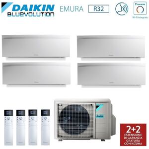 Climatizzatore Condizionatore Daikin Quadri Split Inverter Serie 3 Ftxj R-32 Emura Iii Bianco Bluevolution 7000+7000+9000+15000 Con 4mxm68n9 Wi-Fi Incluso - New -7+7+9+15