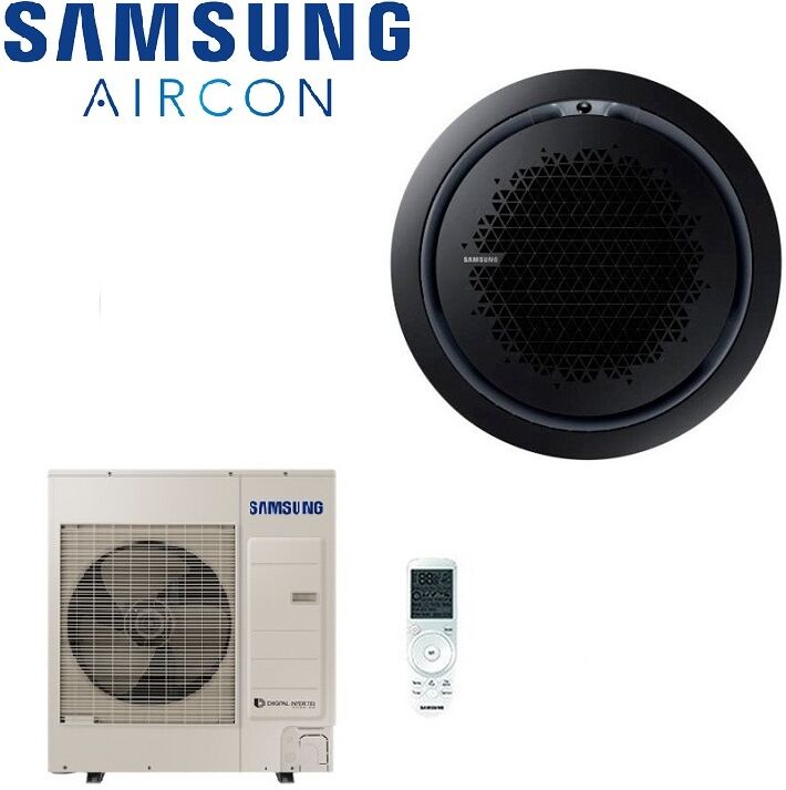 Climatizzatore Condizionatore Inverter Samsung Cassetta 360° 48000 Btu Ac140rn4pkh/eu 48000 Btu Con Comando Wireless Incluso - Trifase - Pannello Nero