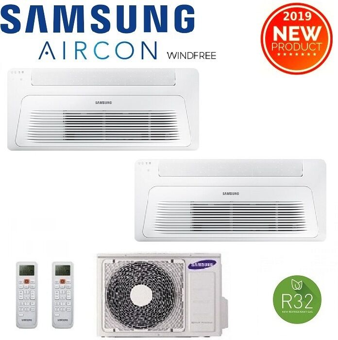 Climatizzatore Condizionatore Samsung Inverter Dual Split Windfree R-32 A Cassetta 1 Via 9000+9000 Con Aj050txj – New 9+9