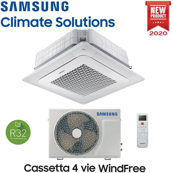 Climatizzatore Condizionatore Samsung Cassetta A 4 Vie Windfree Inverter R32 48000 Btu Ac140rn4dkg/eu Con Telecomando Wireless E Pannello Incluso - Monofase