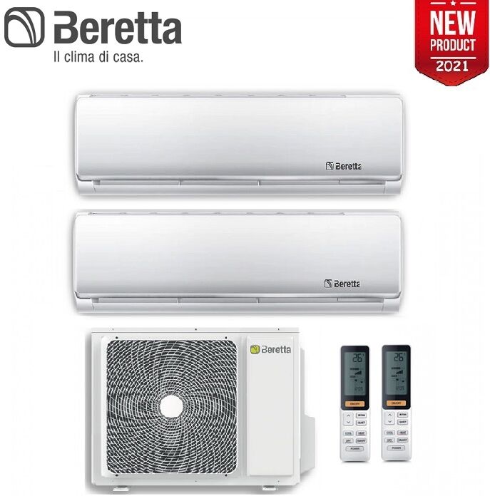 Climatizzatore Condizionatore Beretta Dual Split Inverter Serie Breva R-32 9000+12000 Btu Wi-Fi Optional 9+12- New