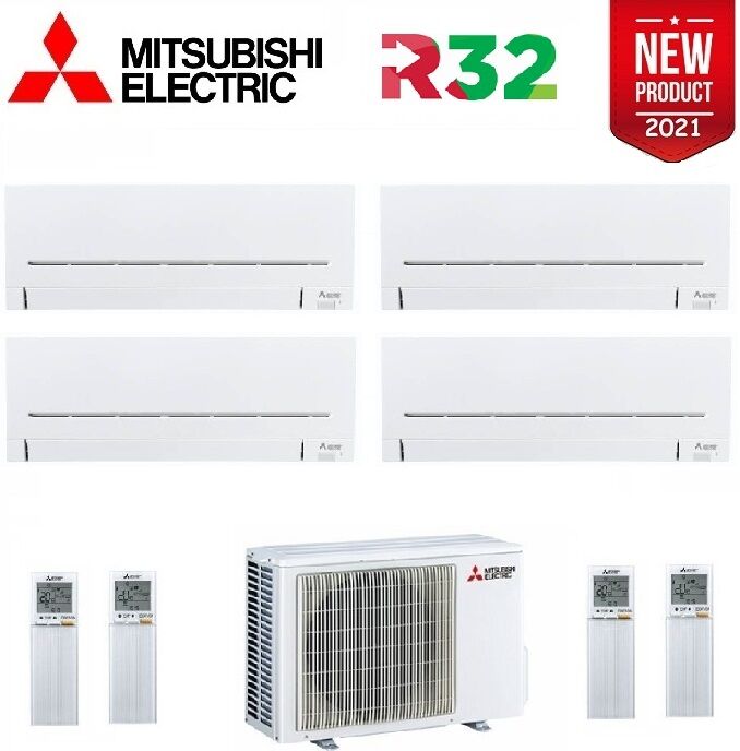 Climatizzatore Condizionatore Mitsubishi Electric Quadri Split Inverter Msz-Ap_vgk R-32 9000+9000+9000+9000 Con Mxz-4f72vf A++ Wi-Fi Incluso - New 9+9+9+9