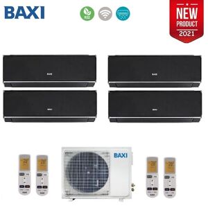 Baxi Climatizzatore Condizionatore Baxi Inverter Quadri Split Halo Nero Specchiato 9000+12000+12000+12000 Con Lsgt100-4m R-329+12+12+12 - New