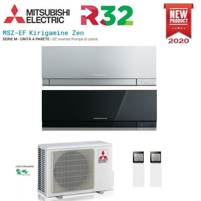 Climatizzatore Condizionatore Mitsubishi Electric Dual Split Inverter Serie Msz-Ef Kirigamine Zen 12000+18000 Con Mxz-2f53vf2 R-32 Disponibili In Vari Colori - New 12+18